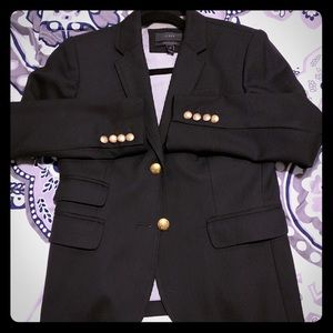 Jcrew black wool blazer with gold buttons